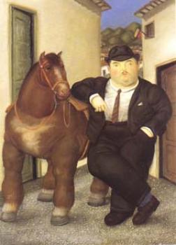 Fernando Botero : Horse and man